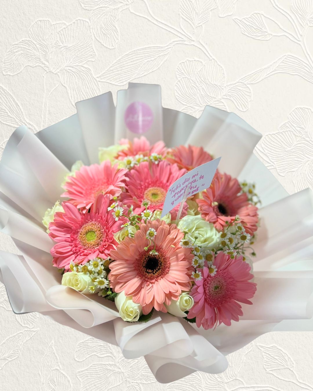 8 gerberas y rosas 